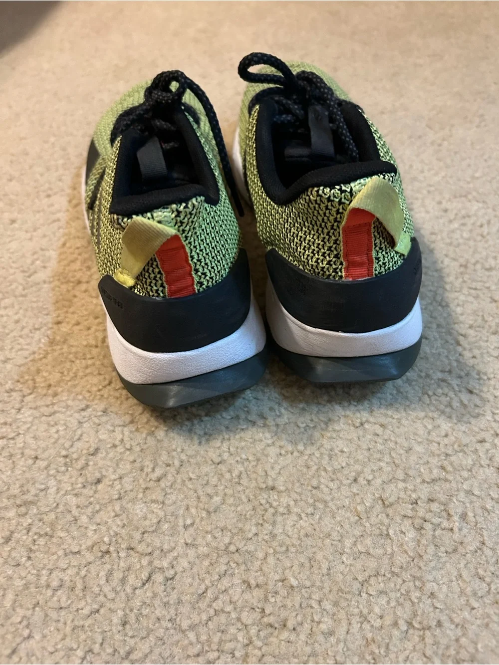 adidas Neon Yellow and Black Mesh Running Sneakers men’s 10.5